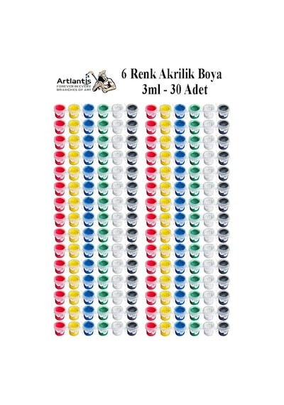 Akrilik Boya 3 Ml 6 Renk 30 Paket Mini Küçük Akrilik Boya Taş Ahşap Seramik Tuval Alçı Tuval Etkinlik Boyama Sanatsal