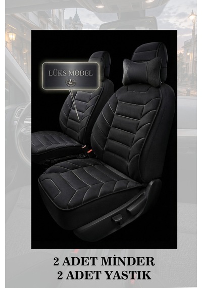Skoda Superb 2009 Uyumlu Premium Siyah Renk Lüks 2 Adet Minder Ve Yastık
