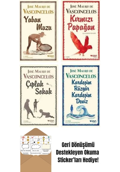 Jose Mauro De Vasconcelos 4 Kitap Set + Okuma Sticker'ları