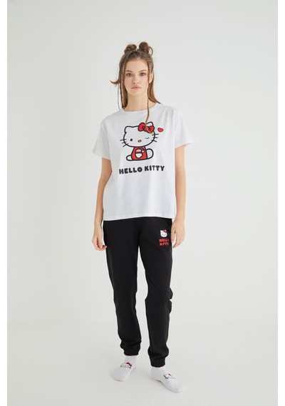 Hello Kitty Lisanslı Baskılı Basic T-shirt Relaxed Pamuk Renkli