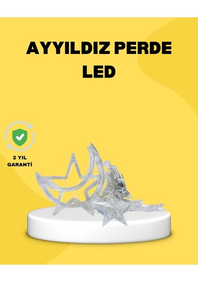 126 Led Li Yıldız Ay Perde Işık Prizden Çalışan Dekoratif Aydınlatma Diğer
