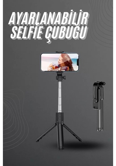 Home Selfie Çubuğu Tripod Bluetooth Kumandalı Selfie Çubuğu Telefon Tutucu