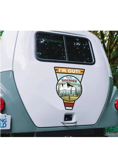 Kamp Avcı Off Road 4x4 Sticker - Discover Adventure Sticker -araba Oto Motosiklet Karavan Sticker - 02179 10x7 Cm