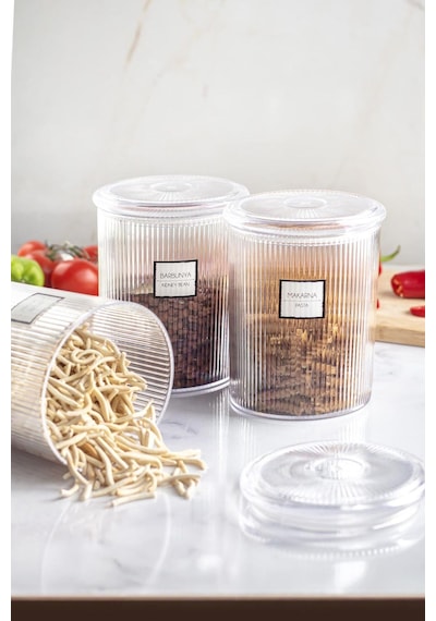 9'lu Barok Yuvarlak Büyük Kavanoz Seti & Saklama Kabı & Erzak Kabı 9 2000 Ml Diğer