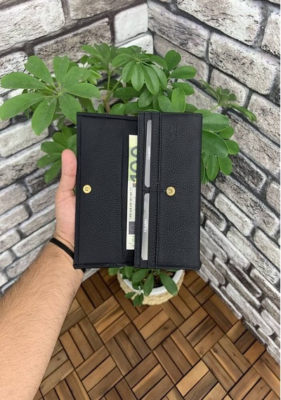 Guard Mat Siyah Hakiki Deri Çıtçıtlı Kadın Cüzdanı // Grd260516wt1184 Diğer