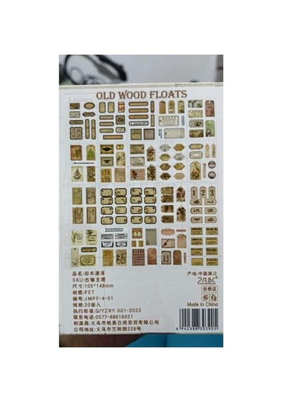 Kolbi Craft 2 Sayfa 12 Adet Şeffaf Vintage Sticker Bullet Journal Scrapbook Laptop Ajanda Planlayıcı Abanoz