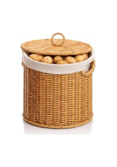 Mien Rattan Kapaklı Sepet Büyük Boy 25x25 Cm Diğer
