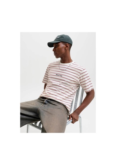 Jack & Jones Jornorrebro Çizgili Tişört 12291021 Beyaz