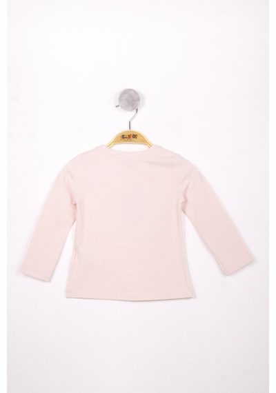 Toontoy Kids Toontoy Kız Çocuk Flower Baskılı T-shirt Pudra