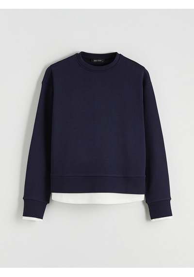 Lcw Vision Lacivert Bisiklet Yaka Kadın Sweatshirt