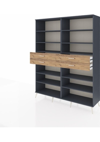 Hyperion Gardrop 10 Raflı 4 Çekmeceli 176x44x221 Antrasit-antrasit/çam Antrasit/çam Hyperion Gardrop 10 Raflı 4 Çekmeceli 176x44x221 Antrasit-antrasit/çam Antrasit/çam