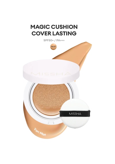 Missha Magic Cushion Cover Lasting Yüksek Kapatıcı Yarı Mat SPF50+ PA+++ Fondöten No.27 15 G