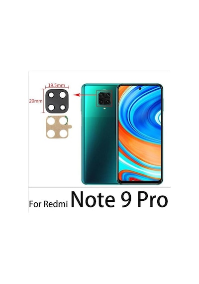 Xiaomi Redmi Note 9 Pro Arka Kamera Camı Lens Yapışkanlı İnd01559