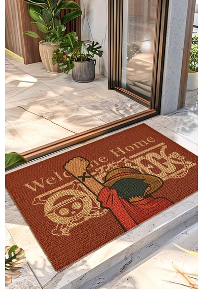 Decovetro Renkli Kapı Önü Halı Paspas One Piece Luffy Baskılı 40 X 60 Cm Çok Renkli