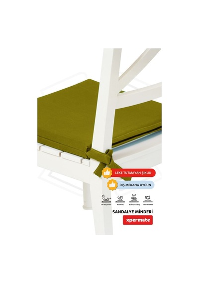 Xpermate 4'lü Sandalye Minderi Su İtici Kumaş 40 x 40 CM Yeşil