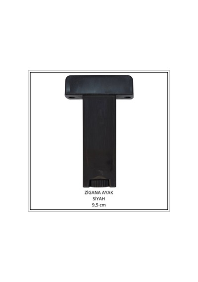 Zigana Ayak, U Tablalı Profil Ayağı, 9,5 Cm, Siyah