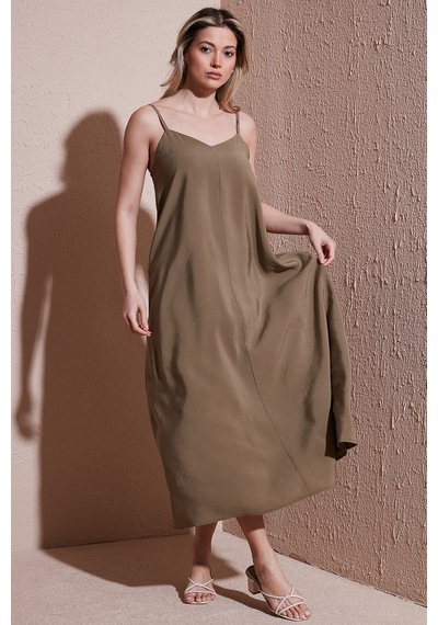 Fashion Friends Bayan Elbise 25y0501k1 Haki Haki