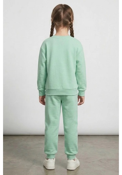 Emila Kids Kız Çocuk Mint Baskılı Pijama Takımı - 28306-mınt Açık Mint