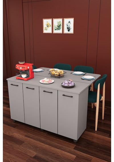 Lüks Katlanır Mutfak Adası Bar %100 Mdf Çok Amaçlı Yemek Masası Kahve Köşesi Erzak Dolabı Ma02 Kül Gri Lüks Katlanır Mutfak Adası Bar %100 Mdf Çok Amaçlı Yemek Masası Kahve Köşesi Erzak Dolabı Ma02 Kül Gri