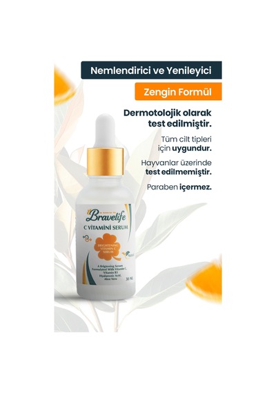 Leke Karşıtı Gözenek Sıkılaştırıcı Aloe Vera Panthenol Vegan C Vitamini Cilt Bakım Serumu 30 Ml