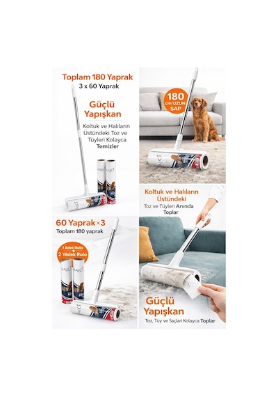 Xxl Tüy Toplayıcı Rulo Ve 2 Yedek Rulo