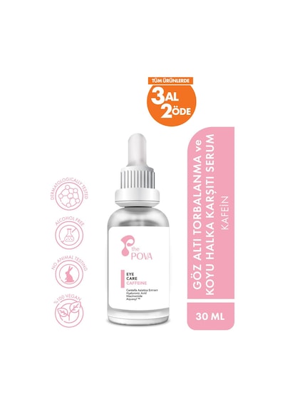 The Pova Göz Altı Torbalanma ve Koyu Halka Karşıtı Göz Çevresi Serumu - Kafein %5 30 ML