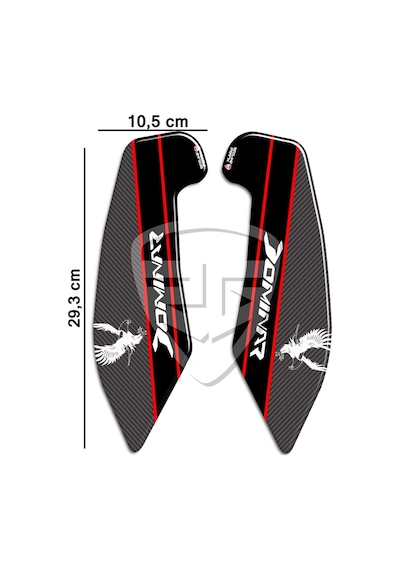 Bajaj Dominar 400 Kartal Desenli Yan Pad Koruma Sticker
