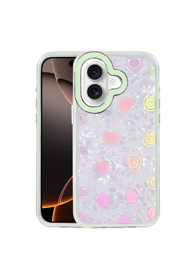 Apple iPhone Uyumlu  16 Uyumlu Lumi Desenli Kapak - Yeşil