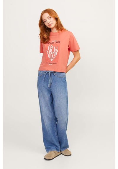 Jack & Jones Jjxx Jxsally Reg Oneck Ss Tee Yavruağzı Kadın Kısa Kol T-shirt 000000000101961820 Pembe