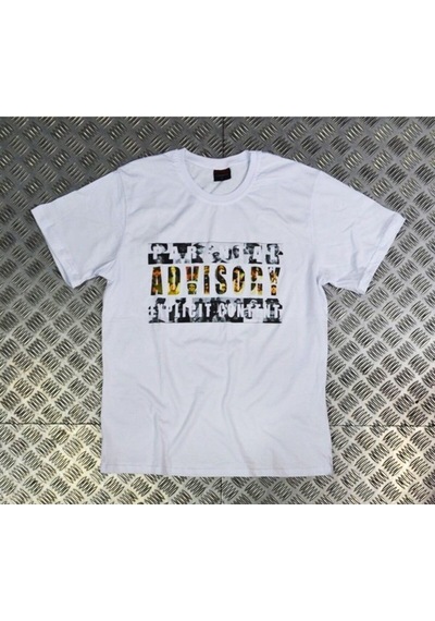 Stoned&Fame Parental Advısory Baskılı T-shirt Beyaz