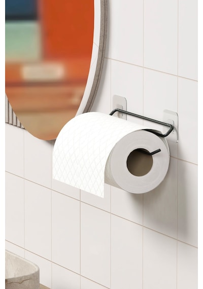 Zabata Yapışkanlı Kağıt Havluluk Siyah Kağıt Havlu Askısı Tutacağı Metal Banyo Mutfak Havluluğu Minimal Siyah