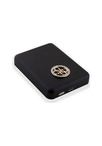 Guess Lisanslı Magsafe Şarj Özellikli Taşlı 4g Logolu Powerbank 3000mah 5w Siyah