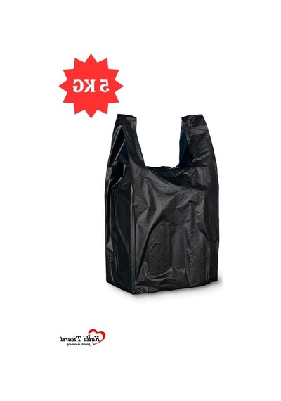 Orta Boy Kalın Siyah Hışır Poşet, 5 Kg Kapasite