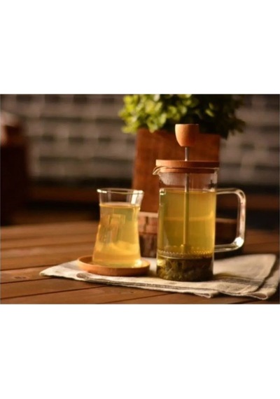 Bambu 350 Ml Lüks French Press Royaleks-70087 Açık Mavi