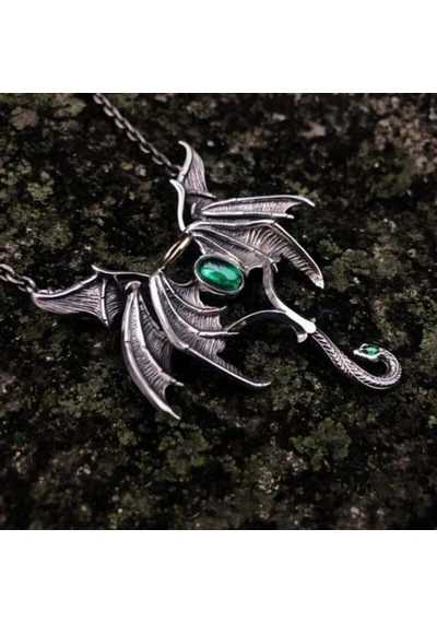 DÜKKAN DESİGN Dükkan Design Mitolojik Snake Head Dragon Kolye Gri - Siyah