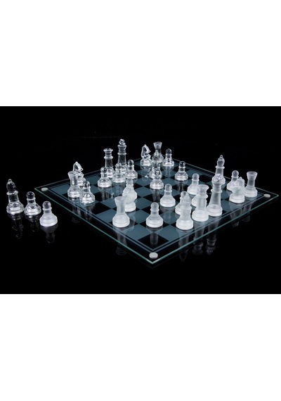 Glass Chess Cam Satranç Takımı 25 Cm X 25 Cm