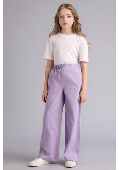 Defacto Wıde Leg Düz Paça Gabardin Pantolon Kız Çocuk G0607a826smpr143 Mor-pr143 Defacto Wıde Leg Düz Paça Gabardin Pantolon Kız Çocuk G0607a826smpr143 Mor-pr143