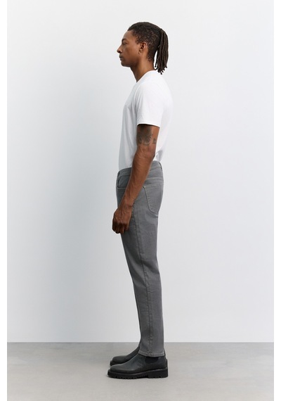Avva Erkek Gri Eskitme Yıkamalı Pamuklu Elastan Comfort Slim Fit Jean Pantolon A62y3532