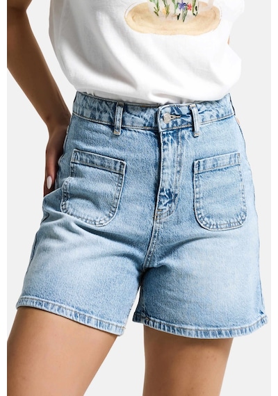 Itsbasic Kadın Snow Kot 4s6-32 Mom Fit Önden Cepli Denim Şort