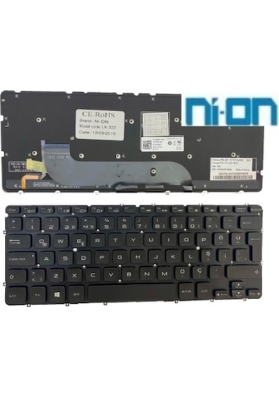 Nion Dell Xps 13 9333 Uyumlu Notebook Klavye Siyah Tr Aydınlatmalı