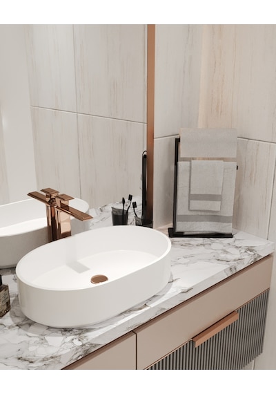 Havluluk Tezgah Üzeri Kağıt El Havluluğu Ev Banyo Düzenleyici Siyah