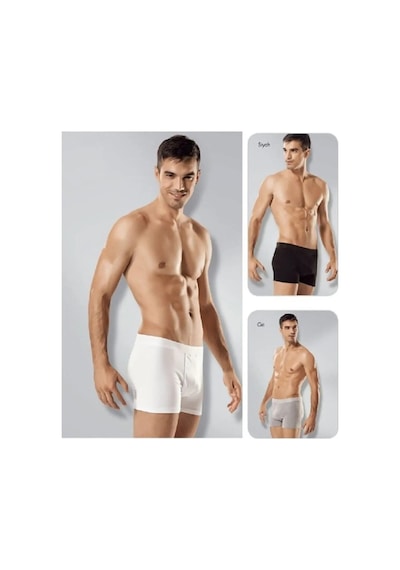 Seher Yıldızı Elastan Erkek 6'lı Paket Likralı Boxer 0 Yeni Sezon Siyah