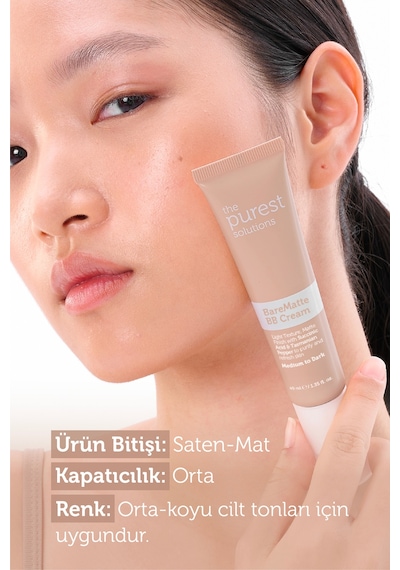 The Purest Solutions Yağlı ve Karma Ciltler İçin Matlaştırıcı BB Krem, SPF 50 + 40 ml – Orta/Koyu Ton