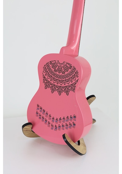 mandala siyah renk ukulele akor cetveli tablosu stickeri etiketi