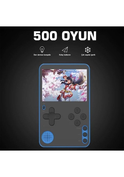Winex RS60-K10 500 Klasik Oyunlu Ultra İnce Retro 2.4" Mini Oyun Konsolu