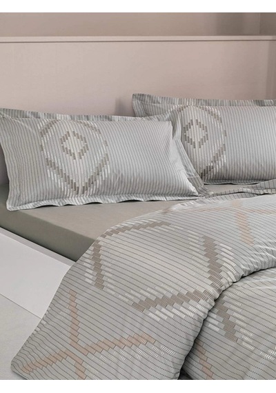 Özdilek Linea Etnica Çift Kişilik Nevresim Takımı %100 Pamuk Gri