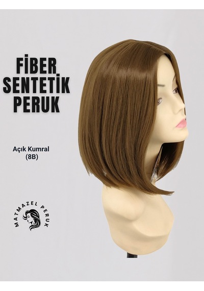 Küt Model Fiber Sentetik Peruk Açık Kumral No-8B