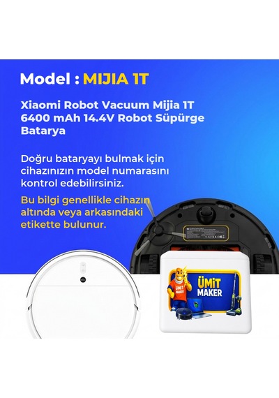 Xiaomi Robot Vacuum Mijia 1t 6400 Mah 14.4v Robot Süpürge Batarya