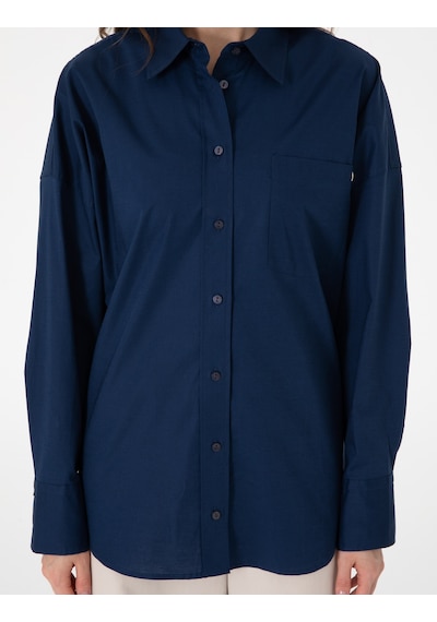 Pierre Cardin Kadın Lacivert Gömlek Desenli 50313596-vr033 Lacivert