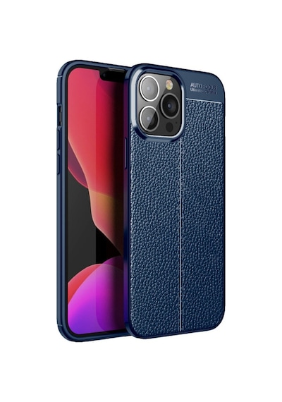 Smcase Apple Uyumlu iPhone 13 Pro Max Kılıf Deri Dokulu Silikon Nano Ekran
